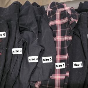 Black and Pink Plaid LEGGINGS - Size 0 and 1